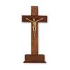 10" Walnut Standing Cross with Museum Gold Finish Corpus view 1