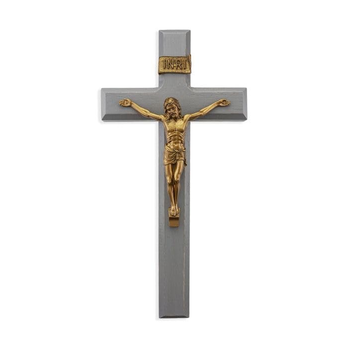 11" Grey Cross with Museum Gold Finish Corpus