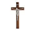 12" Walnut Cross with a Fine Pewter Corpus view 1
