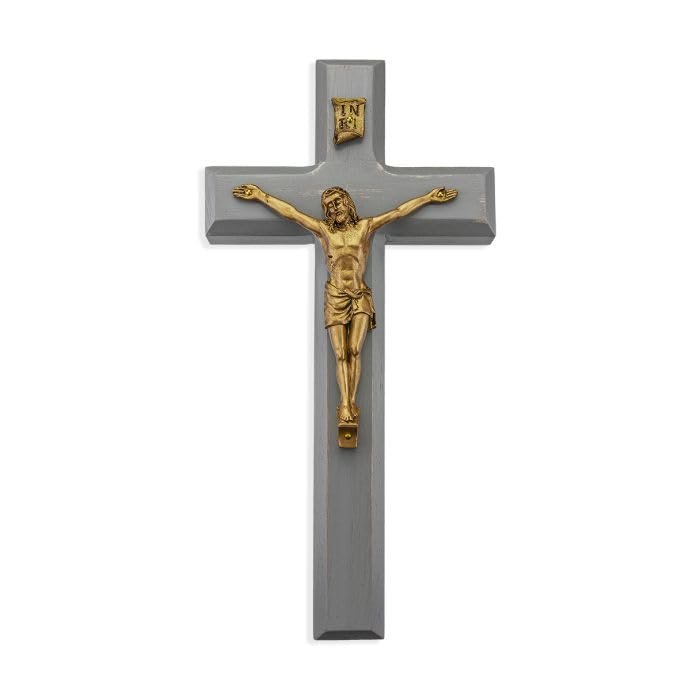 10" Grey Cross with Museum Gold Finish Corpus
