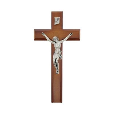 10" Two Tone Cross with Italian Silver Finish Corpus
