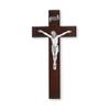10" Dark Cherry Wood Cross with Pewter Corpus view 1
