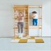 Avenlur Walnut Modular Wall Gym Add-On  Rope Net Climbing Panel (31.9 W x 94.5 H)  Compatible Walnut 9-in-1 view 3