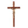 10" Walnut Wood Cross with a Museum Gold Finish Corpus view 1