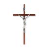 10" Wood Crucifix with Silver Finish Corpus Crucifix view 1