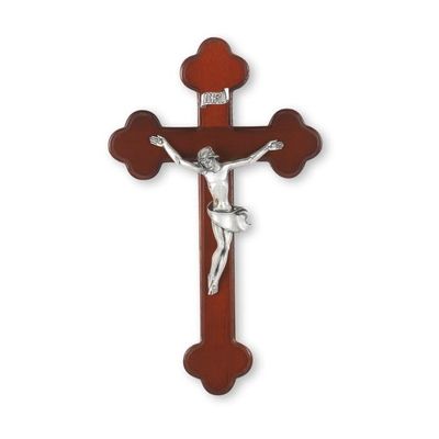 10" Dark Cherry Cross with Italian Silver Finish Corpus