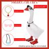 12pcs 7in/17.78cm Small Desk Goose Outfits, Include 6 Mini Sunglasses & 4 Necklace & 2 Camera Magnetic Goose Key Holder Accessories Funny Tiny Desktop Decoration for Office Home view 4