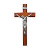 12" Two Tone Wood Cross with Antiqued Pewter Corpus view 1