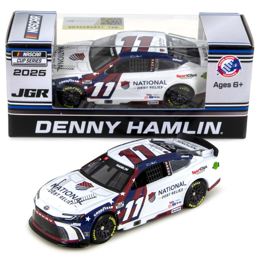 Denny Hamlin 2025 National Debt Relief Standard ARC Diecast Car 1:64 Scale