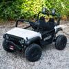 24V 2-Seater Kids Ride-On Truck, Real Metal Frame High Power Electric Car with Parent Remote Control, Spring Suspension, LED Lights, Bluetooth Music, 3-Speed, Dual Storage, White view 1