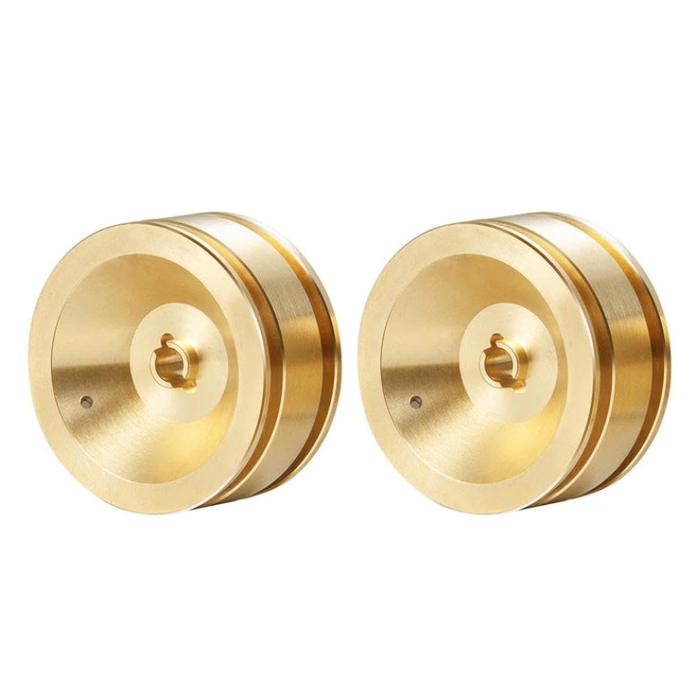 2Pcs Brass Wheel Rims Counterweight Compatible with 1/24 Scale RC Car Models Like SCX24 Deadbolt C10 and Similar Off Road Vehicles
