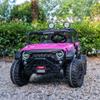 24V 2-Seater Kids Ride-On Truck, Real Metal Frame High Power Electric Car with Parent Remote Control, Spring Suspension, LED Lights, Bluetooth Music, 3-Speed, Dual Storage, Pink view 2
