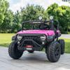 24V 2-Seater Kids Ride-On Truck, Real Metal Frame High Power Electric Car with Parent Remote Control, Spring Suspension, LED Lights, Bluetooth Music, 3-Speed, Dual Storage, Pink view 4