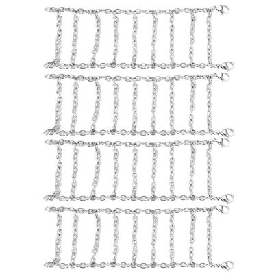58mm 64mm Stainless Steel Snow Chains Anti Skid Traction Tracks Compatible with 1 18 Scale RC Crawler Car Compatible with Various Off Road Remote Control Vehicles(58mm)