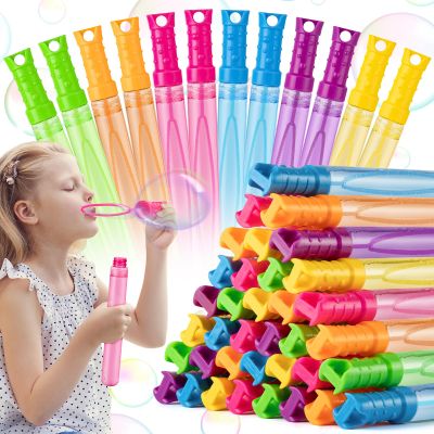 60 Pack Big Bubble Wands Bulk for Kids in 6 Colors, Summer Toy Party Favors for Boys & Girls, Perfect for Easter, Summer, Halloween, Valentine's Day and School Classroom Prizes