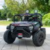 24V 2-Seater Kids Ride-On Truck, Real Metal Frame High Power Electric Car with Parent Remote Control, Spring Suspension, LED Lights, Bluetooth Music, 3-Speed, Dual Storage, Coral Black view 2