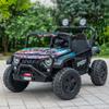 24V 2-Seater Kids Ride-On Truck, Real Metal Frame High Power Electric Car with Parent Remote Control, Spring Suspension, LED Lights, Bluetooth Music, 3-Speed, Dual Storage, Coral Black view 3