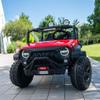 24V 2-Seater Kids Ride-On Truck, Real Metal Frame High Power Electric Car with Parent Remote Control, Spring Suspension, LED Lights, Bluetooth Music, 3-Speed, Dual Storage, Red view 2