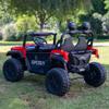 24V 2-Seater Kids Ride-On Truck, Real Metal Frame High Power Electric Car with Parent Remote Control, Spring Suspension, LED Lights, Bluetooth Music, 3-Speed, Dual Storage, Red view 4