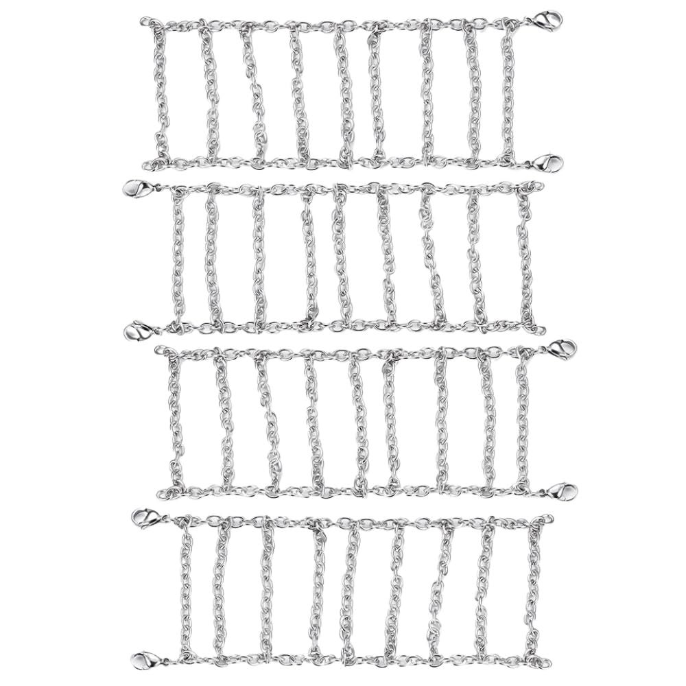 58mm 64mm Stainless Steel Snow Chains Anti Skid Traction Tracks Compatible with 1 18 Scale RC Crawler Car Compatible with Various Off Road Remote Control Vehicles(64mm)