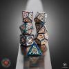 Anne Stokes Tribal Dice Set  Blue-Green & Beige | Q Workshop 7 Polyhedral RPG Dice | Official Licensed Fantasy Dice view 3