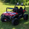24V Real 2-Seater Kids Electric Truck, Metal Frame, High Power, Remote Control, 3-Speed, Spring Suspension, LED Lights, Bluetooth Music, Dual Storage, Off-Road Gift, Coral Red view 1