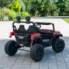 24V Real 2-Seater Kids Electric Truck, Metal Frame, High Power, Remote Control, 3-Speed, Spring Suspension, LED Lights, Bluetooth Music, Dual Storage, Off-Road Gift, Coral Red view 2