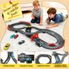 Slot Car Race Track Sets with 4 High-Speed Racing Cars, 2 Control Method Hand-cranked and Electric Generator, Car with Dual Racing Lap Counter Circular Overpass Track Toys Gifts for Kids and Adults view 4