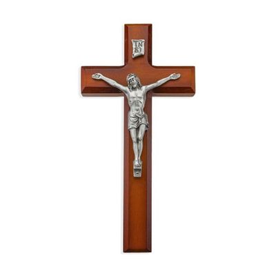 10" Two Tone Cross with Fine Pewter Corpus