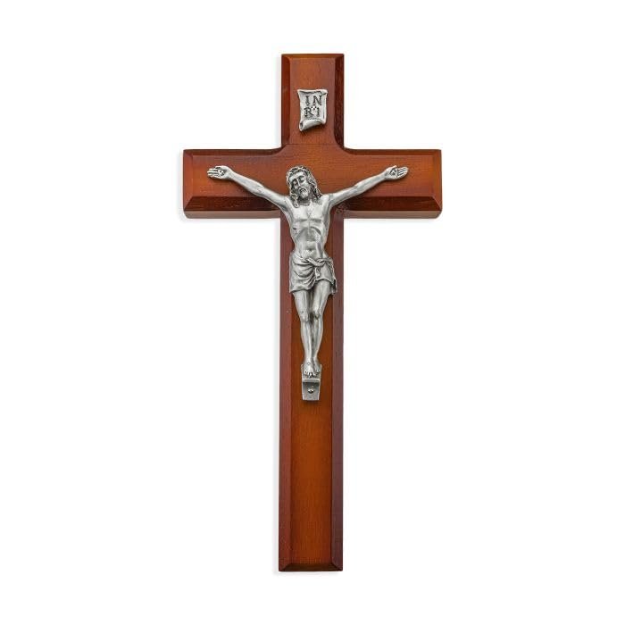 10" Two Tone Cross with Fine Pewter Corpus