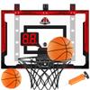24" x 16" Indoor Large Basketball Hoop Toy - Upgraded Adjustable Height Basketball Hoop Over The Door with Scoreboard/2 Balls, Basketball Toys Christmas Birthday Gifts for Kids & Adults(Red) view 1