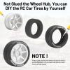 1/10 RC On Road Tires and Aluminum Wheels, daitoku 12mm Hex RC Rally Racing Car Tires for Tamiya TT01 TT02 XV01 TA06 A959 PTG2 HPI KYOSHO PTG2 Traxxas - Style B (Silver) view 2