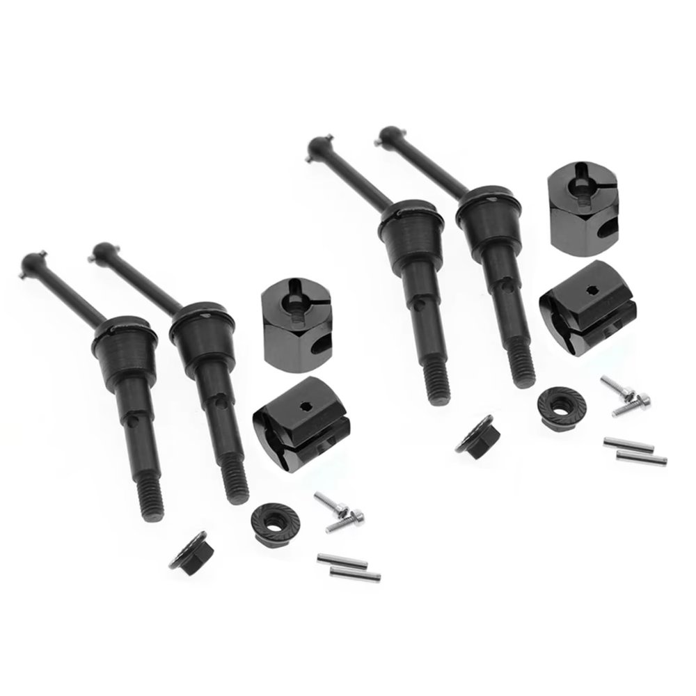 RC Car Transmission Shaft Compatible with Tamiya SW-01 1/24 RC 4WD Monster Truck Cars Upgrades Parts 4 Pcs Metal Drive Shaft CVD Connector Nut Set