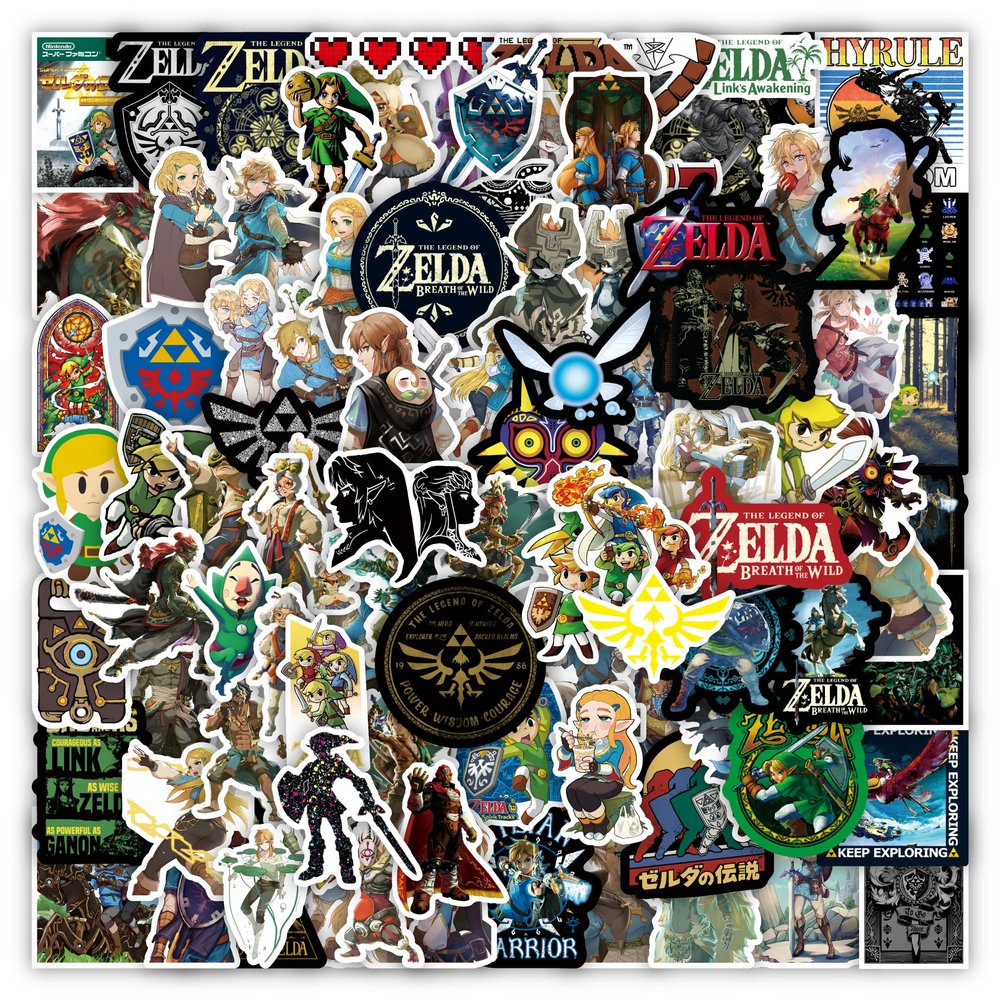 100Pcs Cartoon Cool Game The Legend of Zelda Stickers Pack | Vinyl Aesthetics Stickers for Scrapbook,Journaling,Laptop,Bumper,Skateboard,Water Bottles,Computer,Phone,Cartoon,Hard hat,Car Sticker
