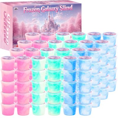 120 Pack Pink Blue Green Galaxy Slime Party Favors, Non-Sticky, Stress Relief Treasure Box Toys for Classroom Prizes Party Supplies, Student Gifts Goodie Bags Stocking Stuffers for Kids Boys Girls 4-8