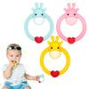 3 Pack BPA Free Silicone Giraffe Ring, Valentines Day Gifts Baby Teether, SHARE&CARE Heart Baby Teething Toys for 3 Months Above Infant Sore Gums Pain Relief, Women Gift for Mom, Wife,Her view 1