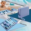 Jerify Travel Backgammon Set Board Games for Adults Portable Backgammon 9.4 x 7.1 inches Leatherette Case Classic Strategy Game for Families Companion Airplane, Camping(Blue) view 4