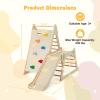 Costzon Indoor Playground for Kids, Toddler Jungle Gym Climbing Toys with Extended Slide, Rock Climbing, Wooden Kids Climber & Play Structure, Montessori Climbing Toys for 3+ Boys & Girls Gifts view 3