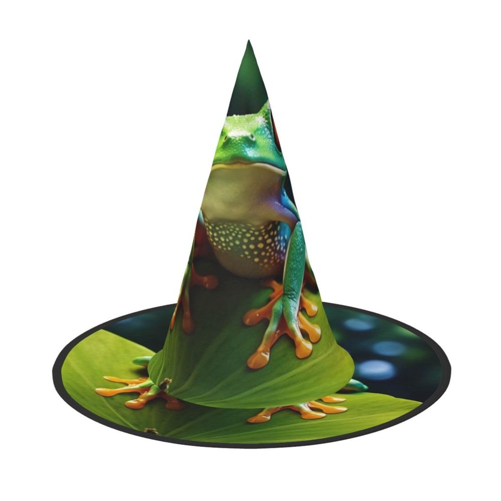 JEKYDOSD Cute Frog Print Halloween Hat Spooky Party Accessory, Carnivals Masquerade Balls