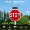aromaoveite Led Stop, Solar Powered Stop Flashing Traffic, Aluminum Octagonal Road Sign, Durable Metal Frame + Engineering Grade Reflective Film, Rust-Proof Aluminum, Strong Uv Protection, Waterproof view 2