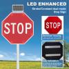 aromaoveite Led Stop, Solar Powered Stop Flashing Traffic, Aluminum Octagonal Road Sign, Durable Metal Frame + Engineering Grade Reflective Film, Rust-Proof Aluminum, Strong Uv Protection, Waterproof view 3