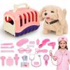 Rolevoria Doctor Kit for Toddlers, 27 Pcs Veterinarian Playset with Walking Dog Toy, Carrying Bag, Stethoscope & Dress Up Costume, Pretend Play Vet Toy for Girls Christmas Birthday Gift Ages 3-6 view 1