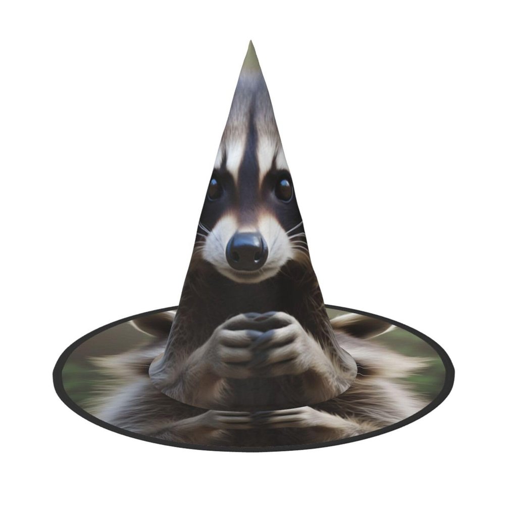 JEKYDOSD Cute Raccoon Print Halloween Hat Spooky Party Accessory, Carnivals Masquerade Balls