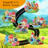 HEJIHUI 300 PCS Magnetic Blocks with Light Up Blocks - Magnetic Building Blocks for Kids Ages 3-5+, Magnetic Construction Set with Storage Bag, Educational Birthday Gifts for Boys & Girls (Village) view 3