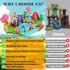 HEJIHUI 300 PCS Magnetic Blocks with Light Up Blocks - Magnetic Building Blocks for Kids Ages 3-5+, Magnetic Construction Set with Storage Bag, Educational Birthday Gifts for Boys & Girls (Village) view 4