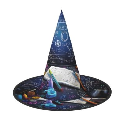 JEKYDOSD Math Formula Print Halloween Hat Spooky Party Accessory, Carnivals Masquerade Balls