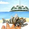 3D Printed Articulating Cyber Fish, 7" Futuristic Cyber Fish Fidget Toy Unique Desk Futuristic Display Piece, Sea Animal Creatures, PLA Flexible Fish Sensory Toy - ACF (Orange Blue Green) view 1