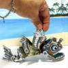 3D Printed Articulating Cyber Fish, 7" Futuristic Cyber Fish Fidget Toy Unique Desk Futuristic Display Piece, Sea Animal Creatures, PLA Flexible Fish Sensory Toy - ACF (Orange Blue Green) view 4