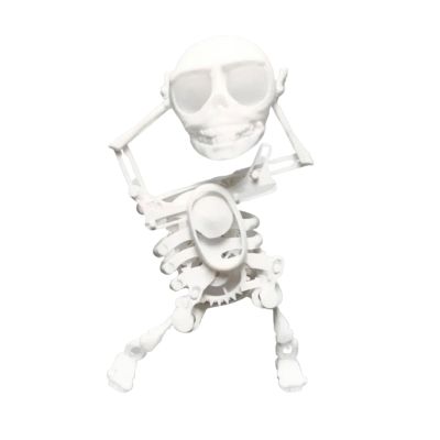 Dancing Swinging 3D Skeleton Wind Up Toy, Funny Desktop Clockwork Skull for Halloween Decoration Office Home Party Gift(White)
