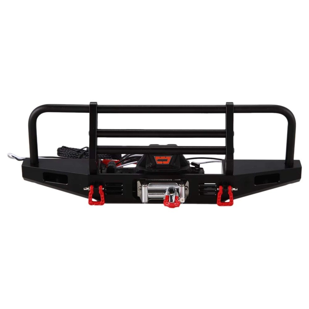 RC Accessories For Axial For TRX4 For SCX10 I II 90046 A68T 1/10 RC Crawler Car Metal Front Bumper With Winch Remote Controller System